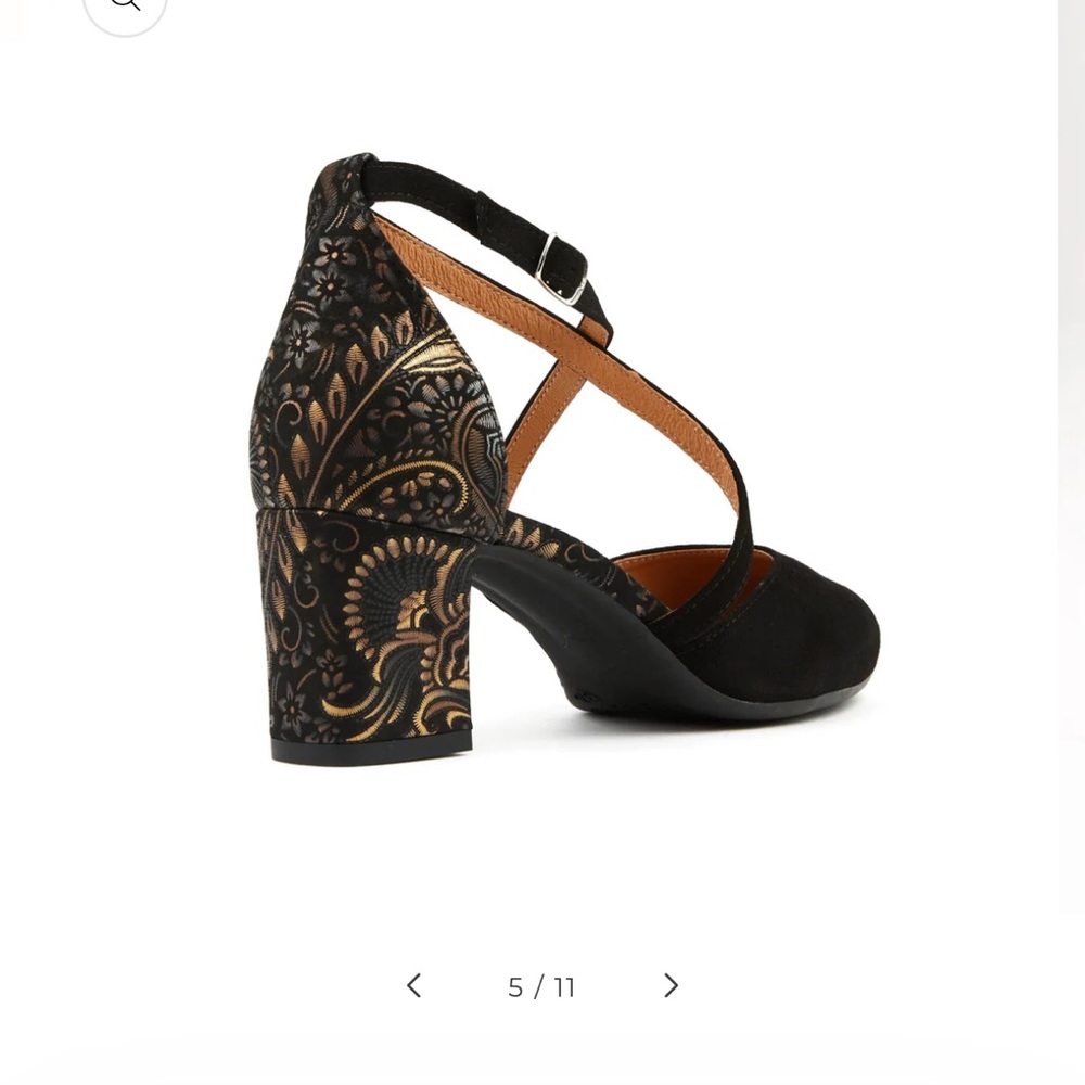 Embassy London Dannii Black & Gold Feather Heels US Size 10 - Picture 5 of 7